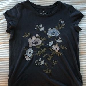 Embroidered flower shirt